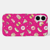 Cute Junk Food Pattern op Roze | Case-Mate iPhone Case (Achterkant (horizontaal))