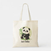Cute "Just Chillin'" Panda Bear Tote Bag (Achterkant)