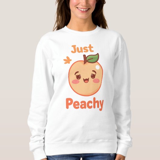 Cute "Just Peachy" Kawaii Fruit Trui (Voorkant)