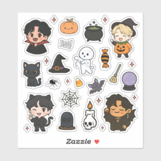 Cute K-Pop Halloween Sticker Sheet