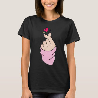 Cute K-Pop vingerhart minimalistische grafische T- T-shirt