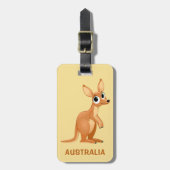 Cute Kangaroo aangepaste tekst bagagelabel (Voorkant verticaal)