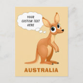 Cute Kangaroo aangepaste tekst briefkaart (Voorkant)