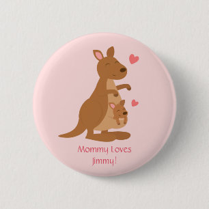 Cute Kangaroo Baby Joey voor kinderen Ronde Button 5,7 Cm