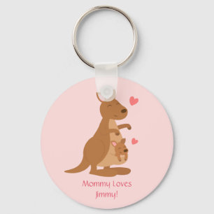 Cute Kangaroo Baby Joey voor kinderen Sleutelhanger