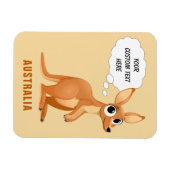 Cute Kangaroo custom text magnet Magneet (Horizontaal)