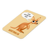 Cute Kangaroo custom text magnet Magneet (Linkerzijde)