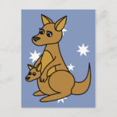 Cute Kangaroo en Joey Briefkaart (Voorkant)