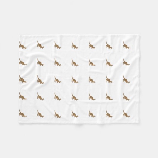 Cute Kangaroo en Joey Fleece Deken (Voorkant (Horizontaal))