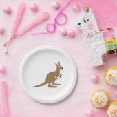 Cute Kangaroo en Joey Papieren Bordje (Feest)