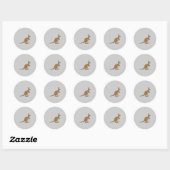 Cute Kangaroo en Joey Ronde Sticker (Vel)