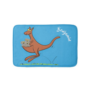 Cute kangaroo en koalas cartoon badmat