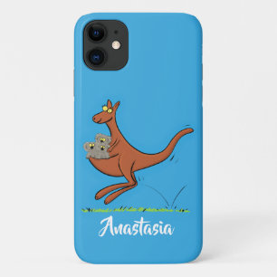 Cute kangaroo en koalas cartoon iPhone 11 hoesje