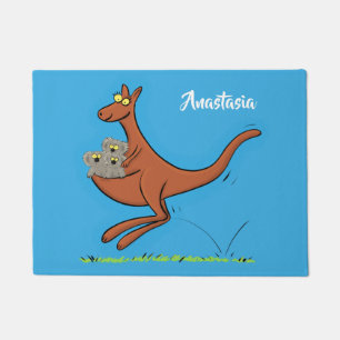 Cute kangaroo en koalas cartoon deurmat