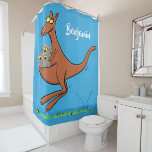 Cute kangaroo en koalas cartoon douchegordijn