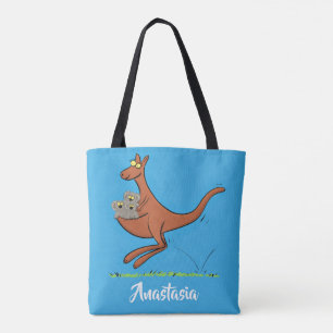 Cute kangaroo en koalas cartoon draagtas
