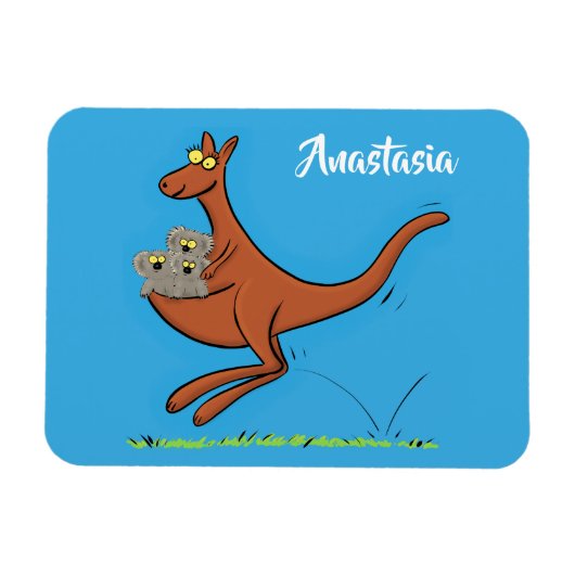 Cute kangaroo en koalas cartoon magneet (Horizontaal)