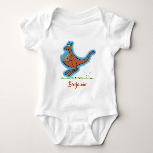 Cute kangaroo en koalas cartoon romper (Voorkant)