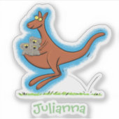 Cute kangaroo en koalas cartoon sticker (Voorkant)