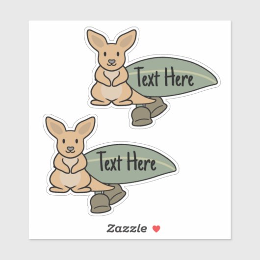 Cute Kangaroo Eucalyptus Étiquette feuille (Feuille)