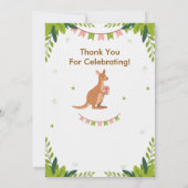 Cute Kangaroo fête Anniversaire Invitation (Dos)