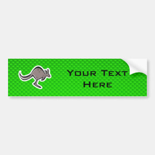 Cute Kangaroo Groen Bumpersticker