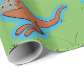 Cute Kangaroo met groene koalas cartoon patroon Cadeaupapier (Rol Hoek)