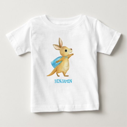 Cute Kangaroo - Nom de bébé Customisé Top Tshirt (Devant)