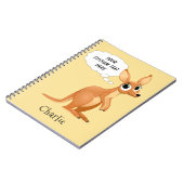 Cute Kangaroo nom et carnet de texte personnalisés (Côté gauche)