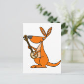 Cute Kangaroo Palling Banjo Cartoon Briefkaart (Staand voorkant)