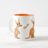 Cute Kangaroo tasses de texte personnalisées (Devant gauche)