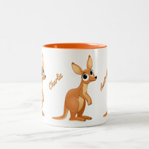 Cute Kangaroo tasses de texte personnalisées