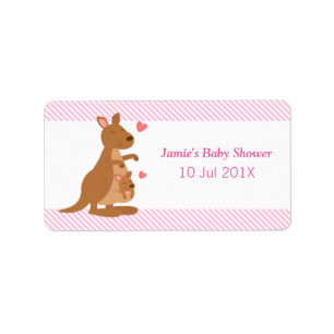 Cute Kangoeroe Baby Shower Feestjes Treats Etiket