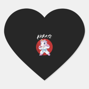 Cute Karate Eenhoorn Tank Top Hart Sticker