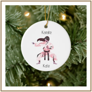 Cute Karate Girl Martial Arts Keramisch Ornament
