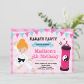 Cute karate verjaardagsfeest kaart (Staand voorkant)