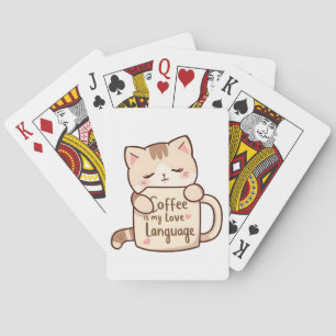 Cute Kat Coffee Liefdestaal Pokerkaarten