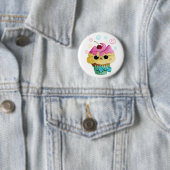 Cute Kat Cupcake Ronde Button 5,7 Cm (In situ)