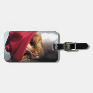 Cute Kat Draagt Rode Pet Luggage Tag Bagagelabel