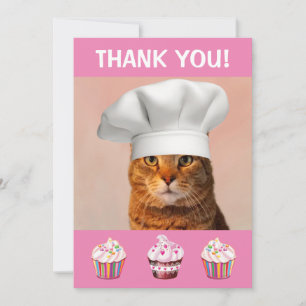 Cute Kat en Cupcakes Hartelijk dank Bedankkaart