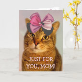 Cute Kat for Ma Birthday Kaart (Gele Bloem)