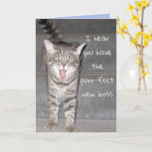 Cute Kat Gelukkig Pensioenkaart Kaart (Gele Bloem)