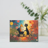 Cute Kat Giraffe Ansichtkaart Briefkaart (Staand voorkant)