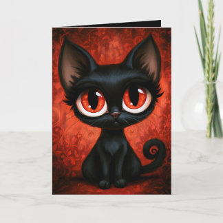 Cute Kat Halloween Illustratie Kaart
