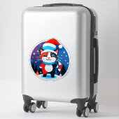 Cute Kat in Kerstmuts Sticker (Koffer)