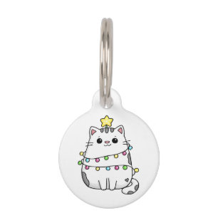 Cute Kat Kerst ontwerp Huisdierpenning