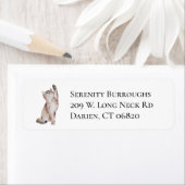 Cute Kat Kitten Waterverf Cat Etiket (Insitu)