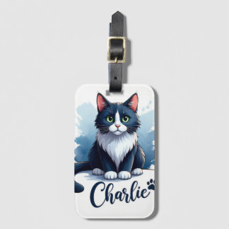 Cute Kat Kunst Bagage Label – Cadeau voor Huisdier