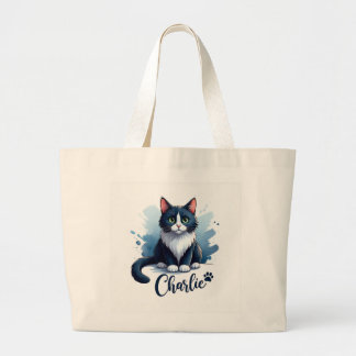 Cute Kat Kunstwerk Grote Tote – Cadeau voor Katten