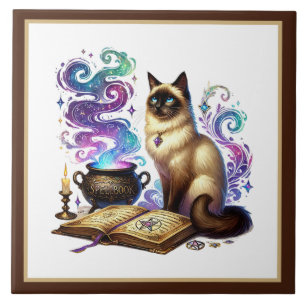 Cute kat leeshoek bibliotheek boekenliefhebbers tegeltje